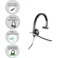 Miniatyrbild 1 av 6: Logitech USB H650e Mono Headset - Kabelansluten med snabb åtkomstkontroll och flexibel mikrofonbom