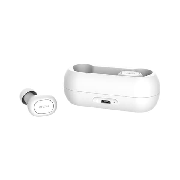 Trådlösa hörlurar - QCY - T1C - Bluetooth 5.0 - USB-C laddningsfodral - Svettsäker