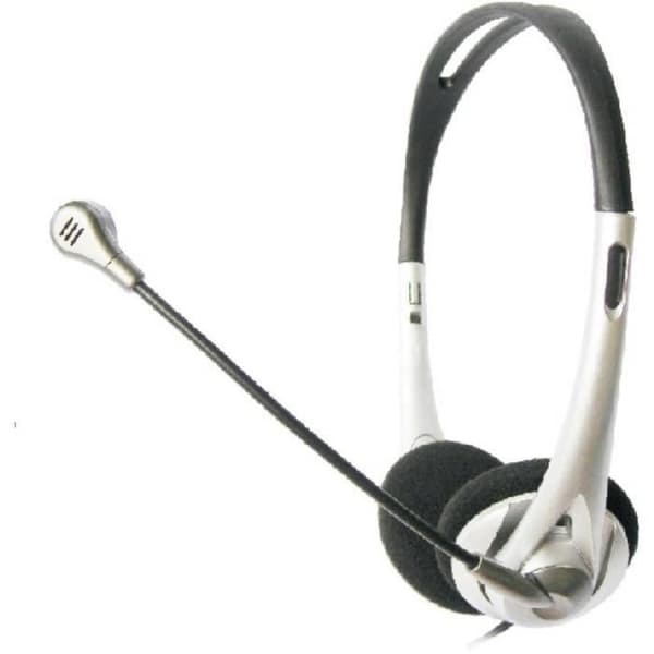 Renkforce dator Trådbundet over-ear headset Stereo svart, silver justerbar volym