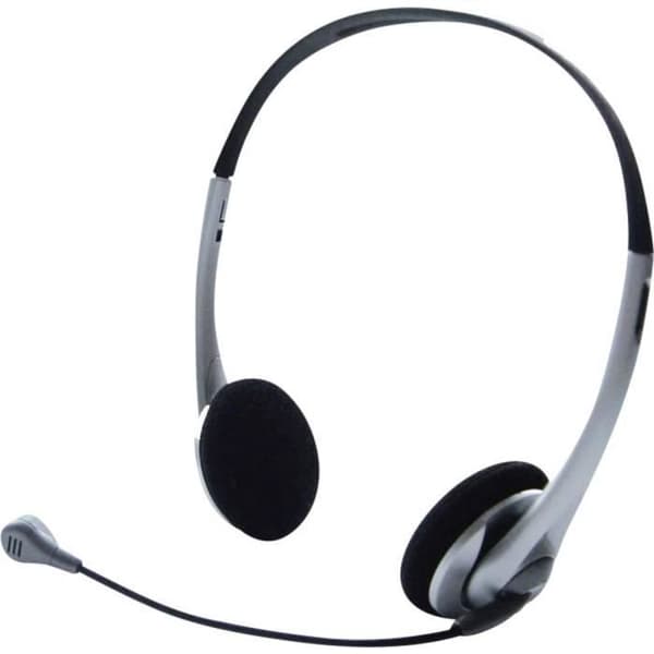 Renkforce dator Trådbundet over-ear headset Stereo svart, silver justerbar volym