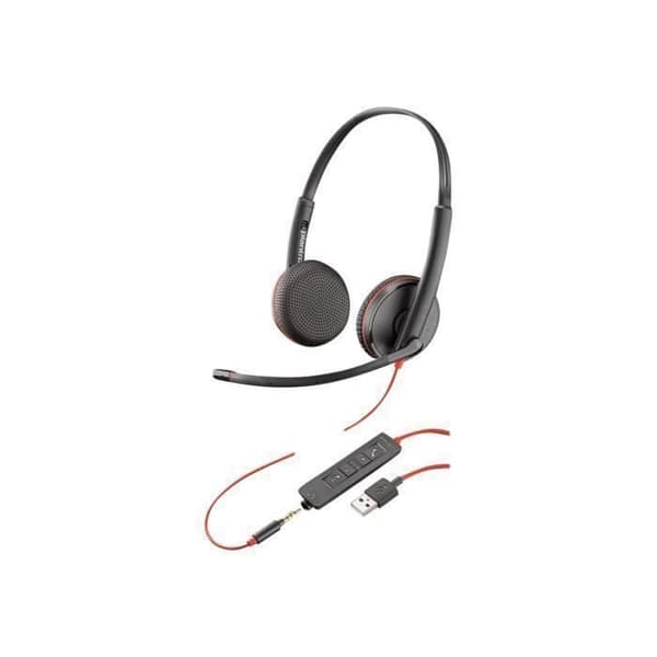 Plantronics Blackwire C3225 Headset - Kabelanslutet - Over-head design - Stereo - Svart