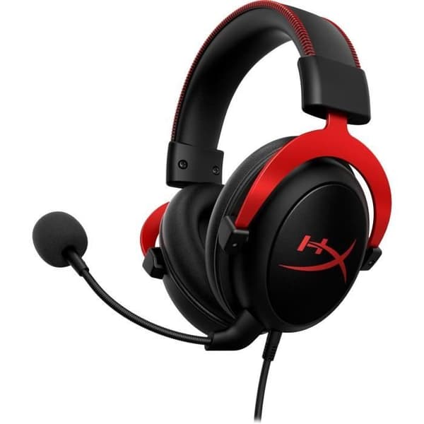 Wired Gaming Headset - HyperX Cloud II - för PC &amp; konsol - Svart/Röd