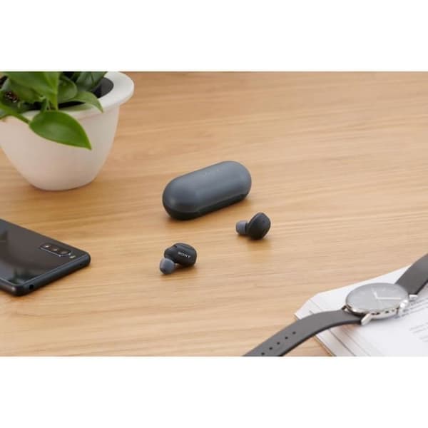 Sony WF -C500 - Trådlösa Bluetooth -hörlurar - 20 timmars autonomi - Röstassistenter - Integrerad mikrofon för handsfree -samtal - IPX4 - Svart