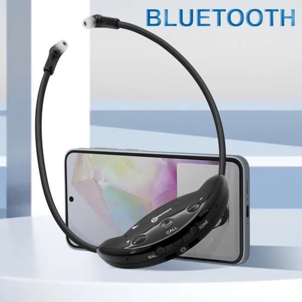 TV-hörlurar - GEEMARC - Seniormodell - Bluetooth 5.2 - Batteritid 10 timmar - Svart