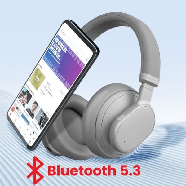 Bluetooth-hörlurar - FORCELL - Touch Beat - Brusreducering - 30 timmars batteritid - Grå