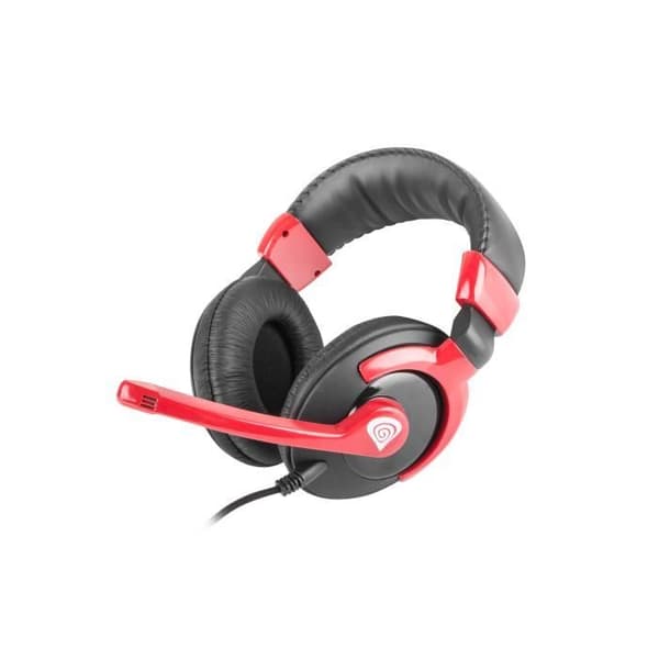 Gaming Headset - Natec - HM34X - Binaural - Circumaural - Svart/Röd - 2,5 m