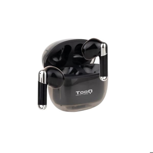 TOOQ TQBWH-0054B Trådlösa hörlurar - Onyx med Bluetooth-mikrofon och laddningsfodral - Svart
