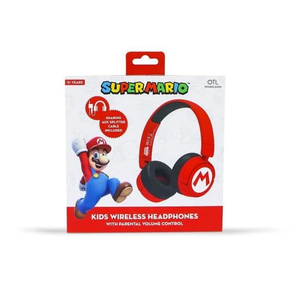 Bluetooth-hörlurar junior - SUPERMARIO - M-logotyp - Röd - Trådlös - 500mAh