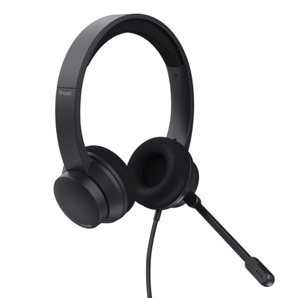 Trust Ayda USB + USB-C-headset med ENC-mikrofon, 65 % återvunnen plast, brusreducerande mikrofon, trådbundet PC-headset