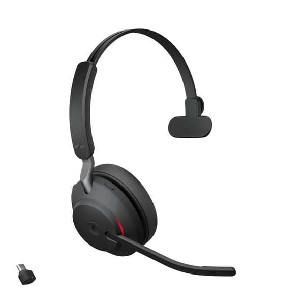 Trådlösa hörlurar - JABRA - Evolve2 65 - USB-C - Mono - Bullerreducering