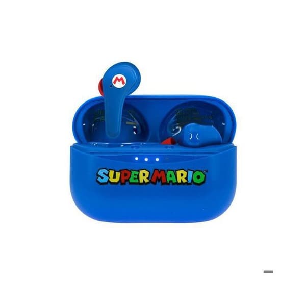 Trådlösa hörlurar - Nintendo - Super Mario - Bluetooth V5.0 - 6h batteritid - Blått laddningsfodral