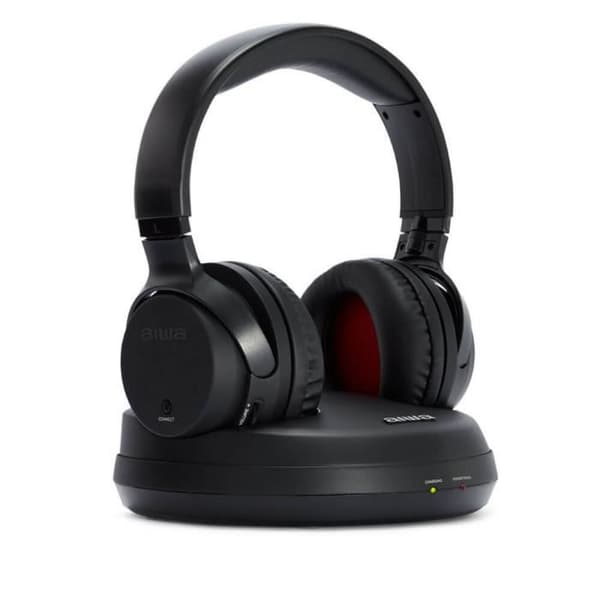 Trådlösa hörlurar - AIWA - WHF-880 - Svart - Räckvidd 100 m - Laddstation - PLL