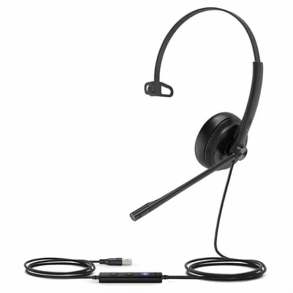Yealink UH34 MONO TEAMS hörlurar med mikrofon - svart, USB, brusreducering