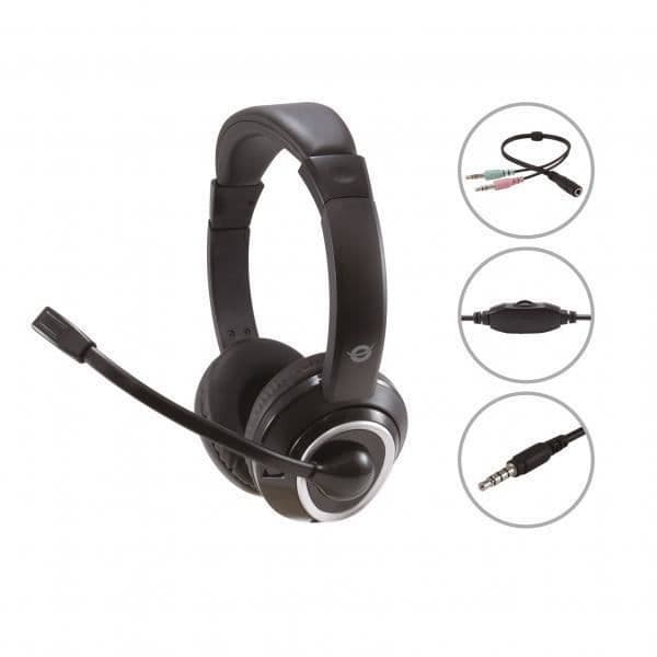 Conceptronic POLONA02BA. Produkttyp: Headset, Bärstil: Pannband, Rekommenderad användning: Gaming. Teknik av