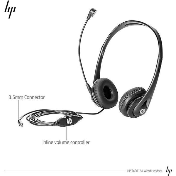 Over-ear headset - HP - svart uttag - Kabelanslutet - EliteBook och ProBook-kompatibelt - Svart