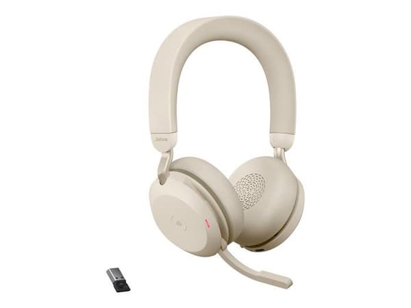 Jabra Evolve2 75 - Headset - in-ear - Bluetooth - trådlös, trådbunden - aktiv brusreducering - USB-A - isolering