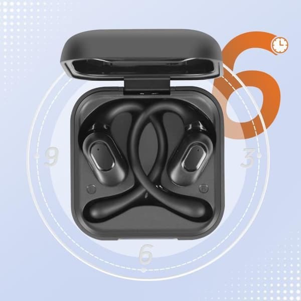 Bluetooth-hörlurar Öppen design Touch Control med fodral ingår LinQ Black