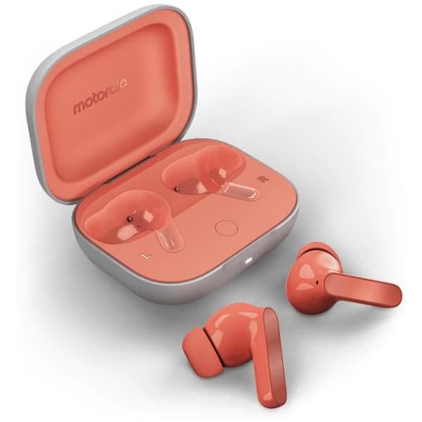 TELEFONI, Hörlurar och hörlurar, Telefonhörlurar, Motorola Moto Buds Peach Rosa hörlurar Egenskaper Typologi