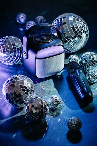 Adler AD 1199 svart karaokehögtalare med mikrofon - SD/USB/AUX/Bluetooth