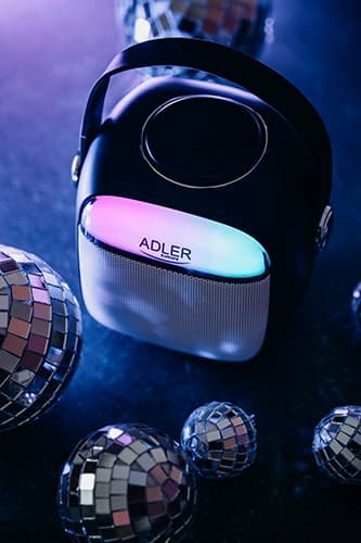 Adler AD 1199 svart karaokehögtalare med mikrofon - SD/USB/AUX/Bluetooth