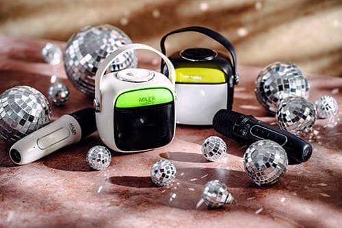 Adler AD 1199 svart karaokehögtalare med mikrofon - SD/USB/AUX/Bluetooth