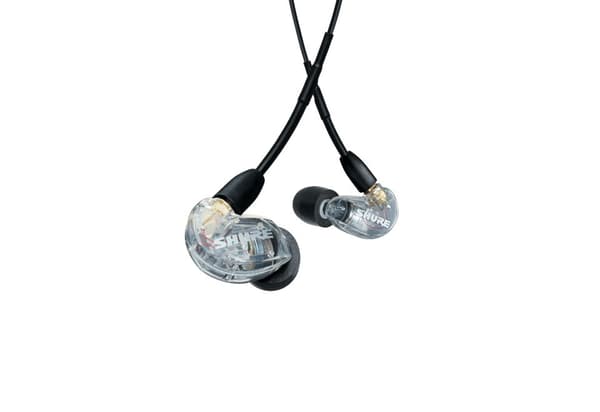 Shure AONIC 215 - in-ear-kuulokkeet, joissa on yksi kaikuanturi ja 3,5 mm:n kaapeli (läpinäkyvä)