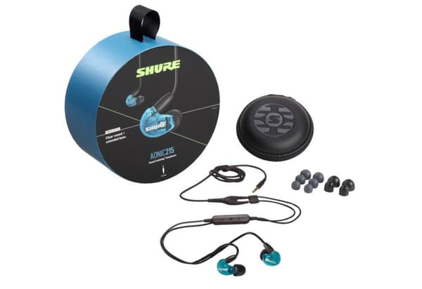 Shure AONIC 215 - in-ear hovedtelefoner med enkelt transducer og 3,5 mm kabel (blå)