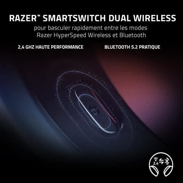 Razer BARRACUDA PC-headset Trådlöst spelheadset för flera plattformar för PC och mobila enheter