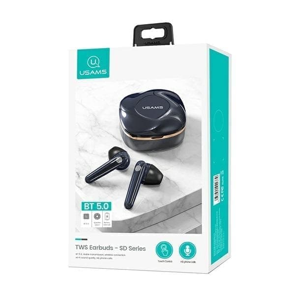 USAMS Bluetooth 5.0 TWS SD -sarjan langattomat kuulokkeet sininen/helmi sininen BHUSD02