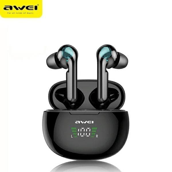 AWEI Bluetooth 5.0 T15P TWS kuulokkeet + telakointiasema musta/musta