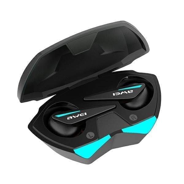 AWEI Bluetooth 5.0 T23 TWS kuulokkeet + pelitelakointiasema musta/musta