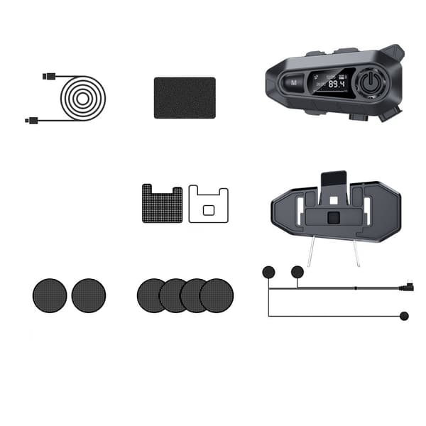 INF Kommunikasjonshodesett for motorsykkelhjelm (svart) A1-soft microphone