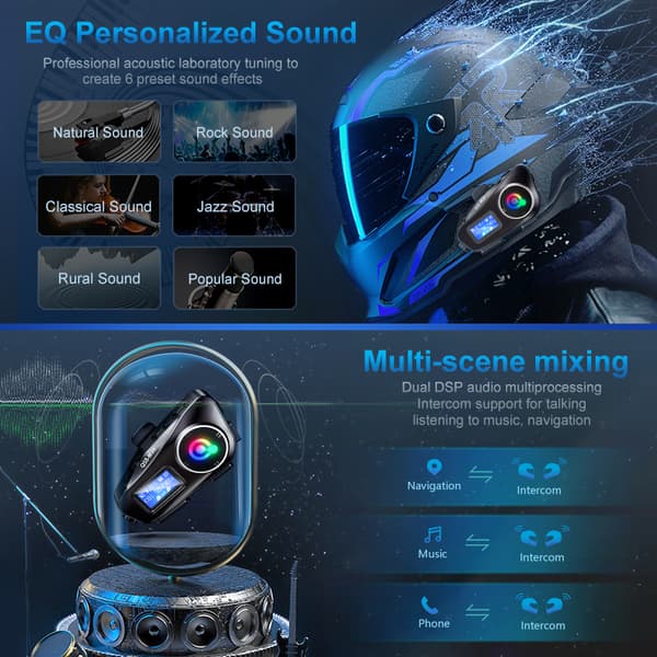 INF Bluetooth kypäräkuulokkeet mikrofonilla (musta) Soft Mic