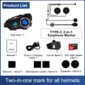 Miniatyrbild 2 av 11: INF Hjälm Bluetooth Headset 2-i-1 Soft+Hard Mic, Svart 0