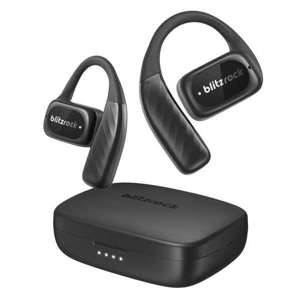 Öppna öron Bluetooth-hörlurar, immersiv ljud, luftledande teknik,svart