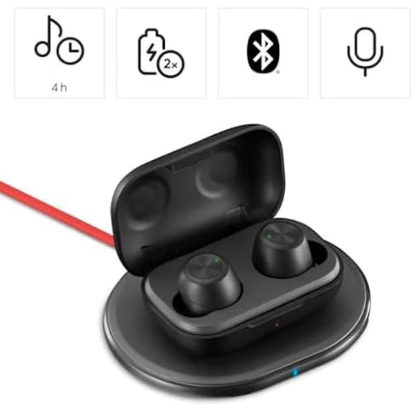Hama True Wireless In-Ear-hörlurar - Bluetooth - 12 timmars batteritid - Stänktålig