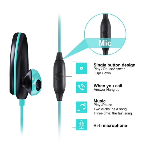 Sportsheadset med mikrofon og 3,5 mm-stik til klar kommunikation