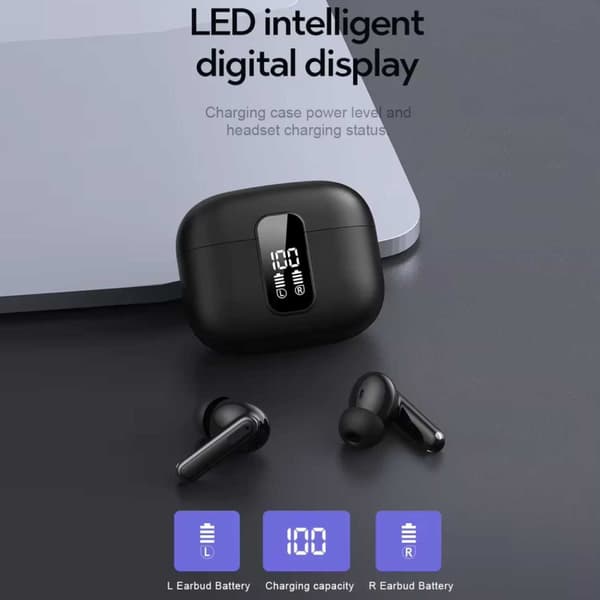 Trådlösa TWS Bluetooth Hörlurar 20 Timmar ANC ENC BT 5.3 Svart