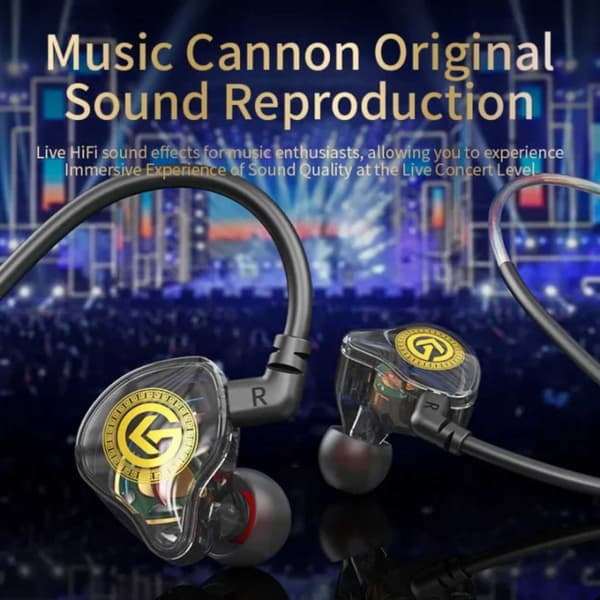 USB-C-kuulokemonitori, kaapeli, mikrofoni, DAC Dynamic Bass Black