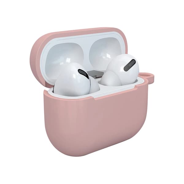 Silikonisuojus karabiinilla AirPods 3:lle - vaaleanpunainen