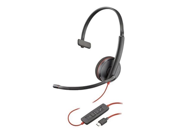HP Poly Blackwire 3210 Monaural USB-C Headset - Kontor/Call Center - Pannband - Aktiv brusreducering