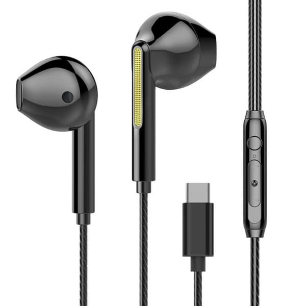 Universella USB-C Hörlurar med Kabel DAC Svart