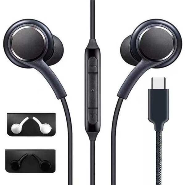 Kabelforbundne USB-C hovedtelefoner med mikrofon sort