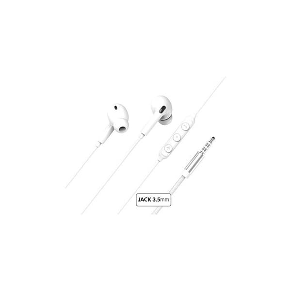 Trådbundna hörlurar - Force Play - In-ear - 3,5 mm-uttag - Vit - Livstidsgaranti