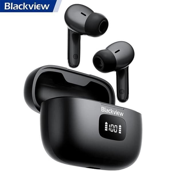 Casque Blackview Airbuds 8, Trådlösa Bluetooth-hörlurar, Autonomi 30h, IPX7 vattentåliga, Touchkontroll - Svart