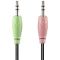Miniatyrbild 2 av 4: Micro-headset PC - HAMA - NHS-P100 - Kabel - Stereo - Supra-aural svart