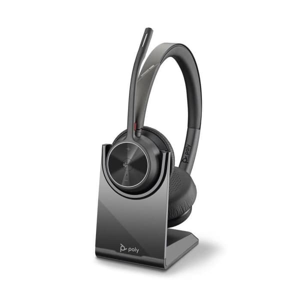 Hörlurar med mikrofon Poly 218479-02 - Pannband, USB C, Svart, Brusreducering, Bluetooth, 24 timmars batteritid