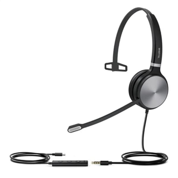 Yealink UH36 Mono Teams Headset med mikrofon - 3,5 mm uttag USB-hörlurar - Svart