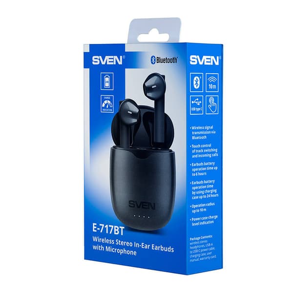 Trådløse øretelefoner med mikrofon SVEN E-717BT (sort