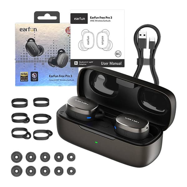 Øretelefoner TWS EarFun Free Pro 3, ANC (svart)